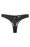 Fleur Du Mal Bianca Lace Thong In Black