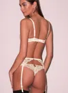 Fleur Du Mal Bianca Lace Thong In Buttercup