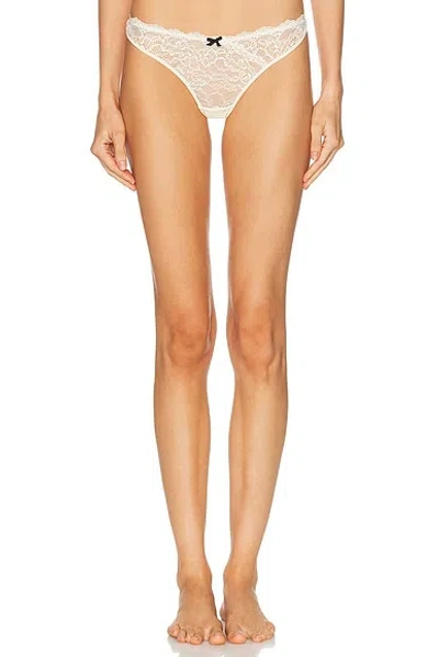 Fleur Du Mal Bianca Lace Thong In White