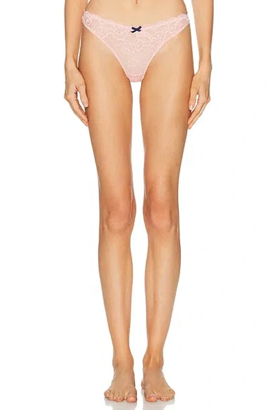 Fleur Du Mal Bianca Lace Thong In Pink