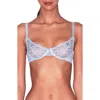 Fleur Du Mal Bianca Lace Underwire Balconette Bra In Gray