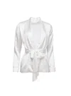 Fleur Du Mal Bianca Smoking Jacket In Ivory