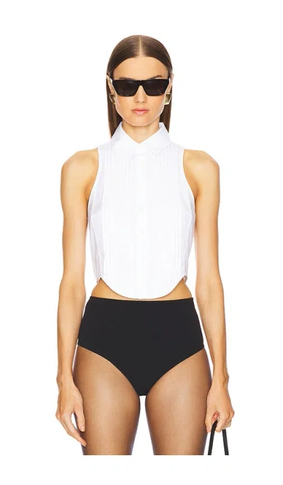 Fleur Du Mal Bib Top In White