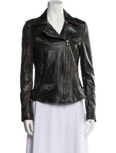 Pre-owned Fleur Du Mal Biker Jacket In Black