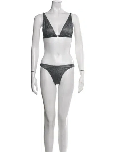 Pre-owned Fleur Du Mal Bikini In Blue/metallic