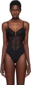 Fleur Du Mal Black Bianca Lace Bodysuit In 0100 Black