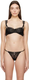Fleur Du Mal Black Eyelet Bra In 0100 Black