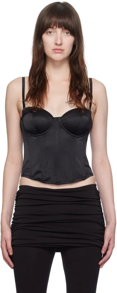 Fleur Du Mal Hamptons Bustier In 0100 Black