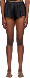 Fleur Du Mal Black Luxe Flutter Pyjama Shorts In 0100 Black