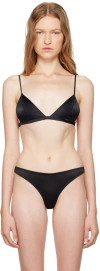 Fleur Du Mal Black Luxe Triangle Bra In 0100 Black