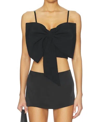 Fleur Du Mal Blair Bow Top In Black In Multi