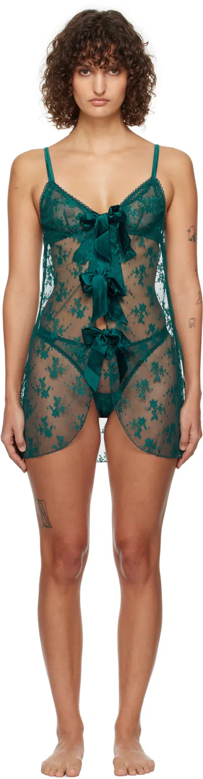 Fleur Du Mal Untie Me Nightie In 0949 Crystal Teal