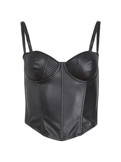 Fleur Du Mal Boned Bustier Top In Black