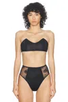 Fleur Du Mal Bouquet Lace Bandeau Bra In Black