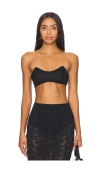 Fleur Du Mal Bouquet Lace Bandeau Bra In Black