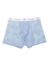 Fleur Du Mal Bouquet Lace Boxer Brief In Blue