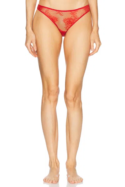 Fleur Du Mal Bouquet Lace Cheeky Underwear In Rouge