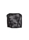 Fleur Du Mal Bouquet Lace Corset Top In Black