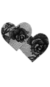 Fleur Du Mal Bouquet Lace Heart Nipple Pasties In Black