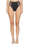 Fleur Du Mal Bouquet Lace High Waist Panty In Black