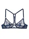 Fleur Du Mal Boquet Lace Racerback Demi Bra In Blue
