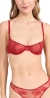Fleur Du Mal Floral-lace Bra In Rouge