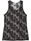 Fleur Du Mal Bouquet Lace Tank Top In Black