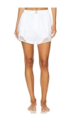 Fleur Du Mal Lace Insert Poplin Boxer Short In 白色
