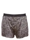 Fleur Du Mal Logo-waistband Silk-blend Boxers In Grey
