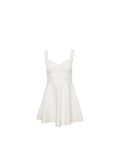 Fleur Du Mal Brigette Flared Dress In Ivory