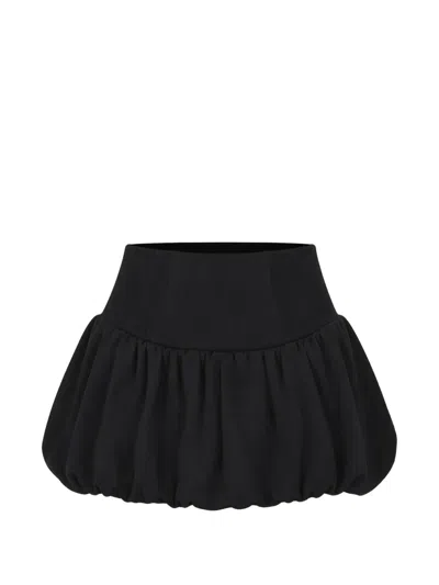 Fleur Du Mal Bubble-hem Gathered Mini Skirt In Black