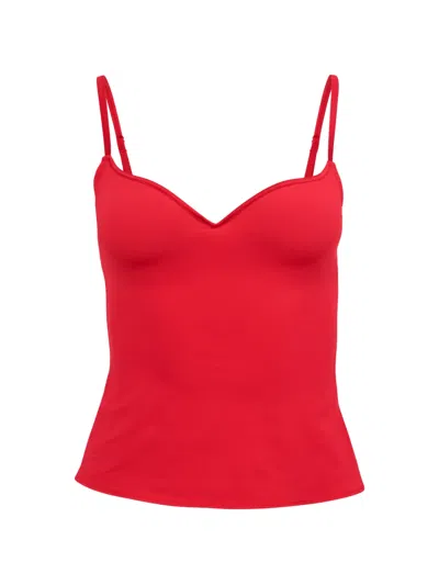 Fleur Du Mal Jersey Built-in Bra Cami In Rouge