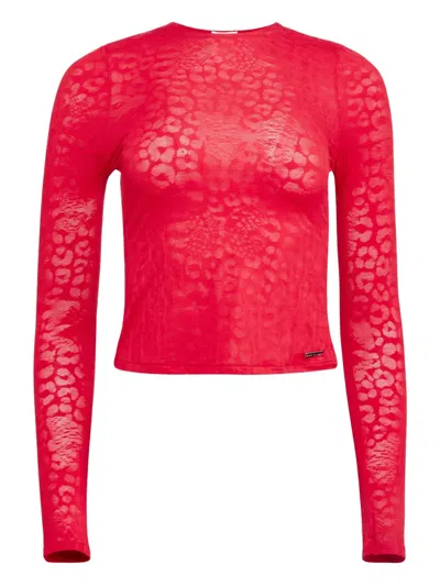 Fleur Du Mal Butter Long-sleeve Top In Red