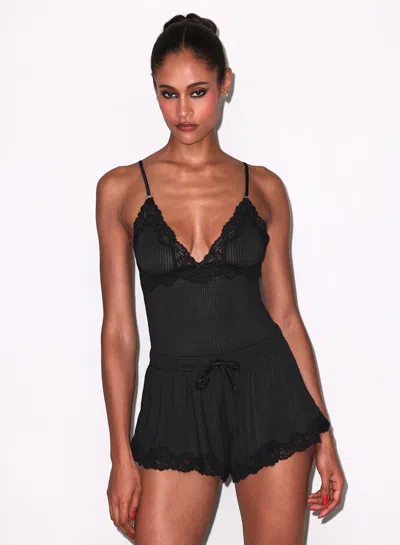 Fleur Du Mal Butter Rib Cami In Black