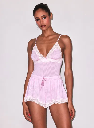 Fleur Du Mal Butter Rib Flutter Short In Pink