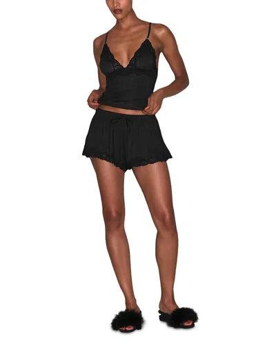 Fleur Du Mal Butter Rib Flutter Shorts In Red