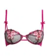 Fleur Du Mal Butterfly Embroidered Balconette Bra In Multi