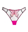 Fleur Du Mal Butterfly Embroidered Cheeky Brief In Pink