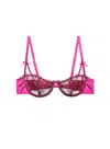 Fleur Du Mal Butterfly Embroidery Balconette Bra In Pink