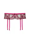 Fleur Du Mal Butterfly Embroidery Garter Belt In Multi