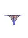 Fleur Du Mal Butterfly Embroidered Thong In Periwinkle