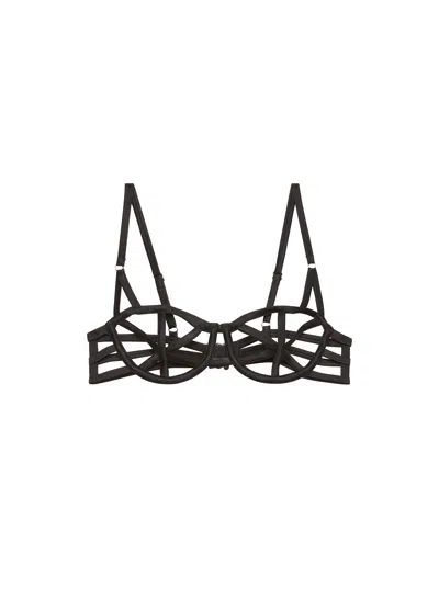 Fleur Du Mal Caged Bra In Black