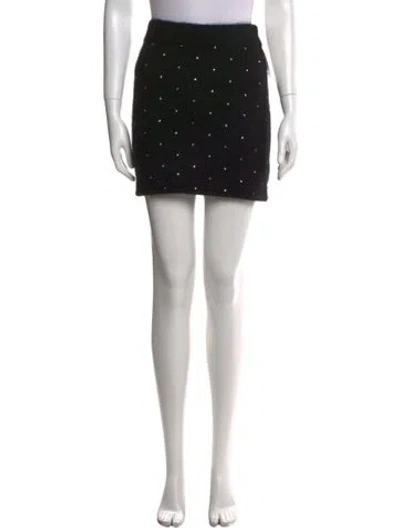 Pre-owned Fleur Du Mal Cashmere Mini Skirt W/ Tags In Black
