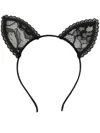 Fleur Du Mal Cat-ears Lace Headband In Black