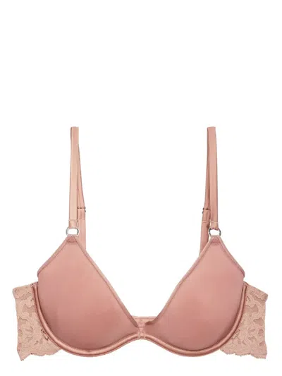 Fleur Du Mal Charlotte Spacer Plunge Bra In Neutrals