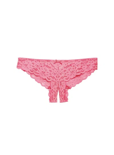 Fleur Du Mal Charlotte Crotchless Panty In Pink Cadillac