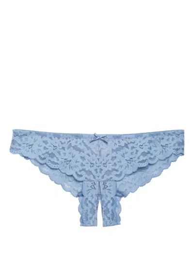 Fleur Du Mal Charlotte Cut-out Lace Briefs In Ciel