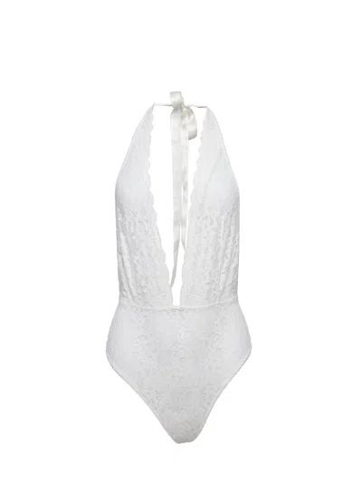 Fleur Du Mal Charlotte Halter Teddy In Ivory