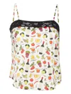 Fleur Du Mal Charlotte Graphic-print Satin Camisole In White