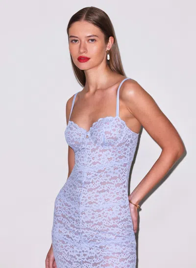 Fleur Du Mal Charlotte Lace Dress In Blue